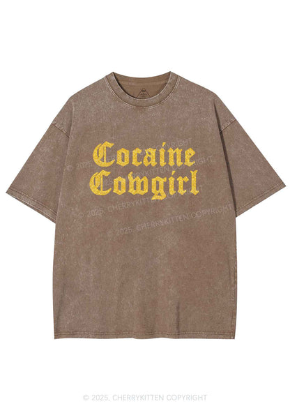 Glitter Cola Cowgirl Y2K Shirts Washed Tee Cherrykitten