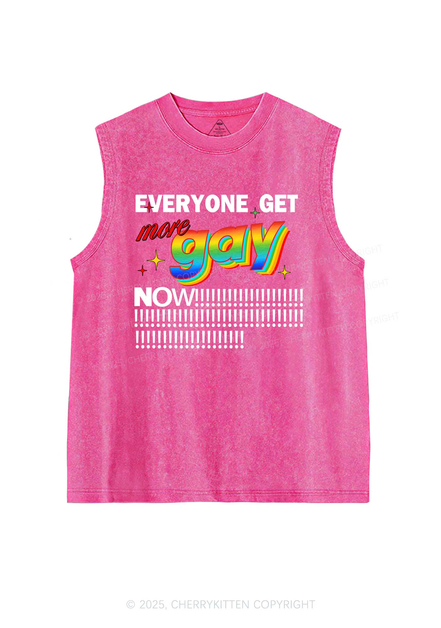 Get More Gay Pride Y2K Washed Muscle Tank Cherrykitten