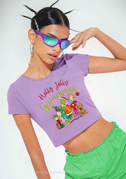 Holly Jolly Christmas Y2K Baby Tee Cherrykitten