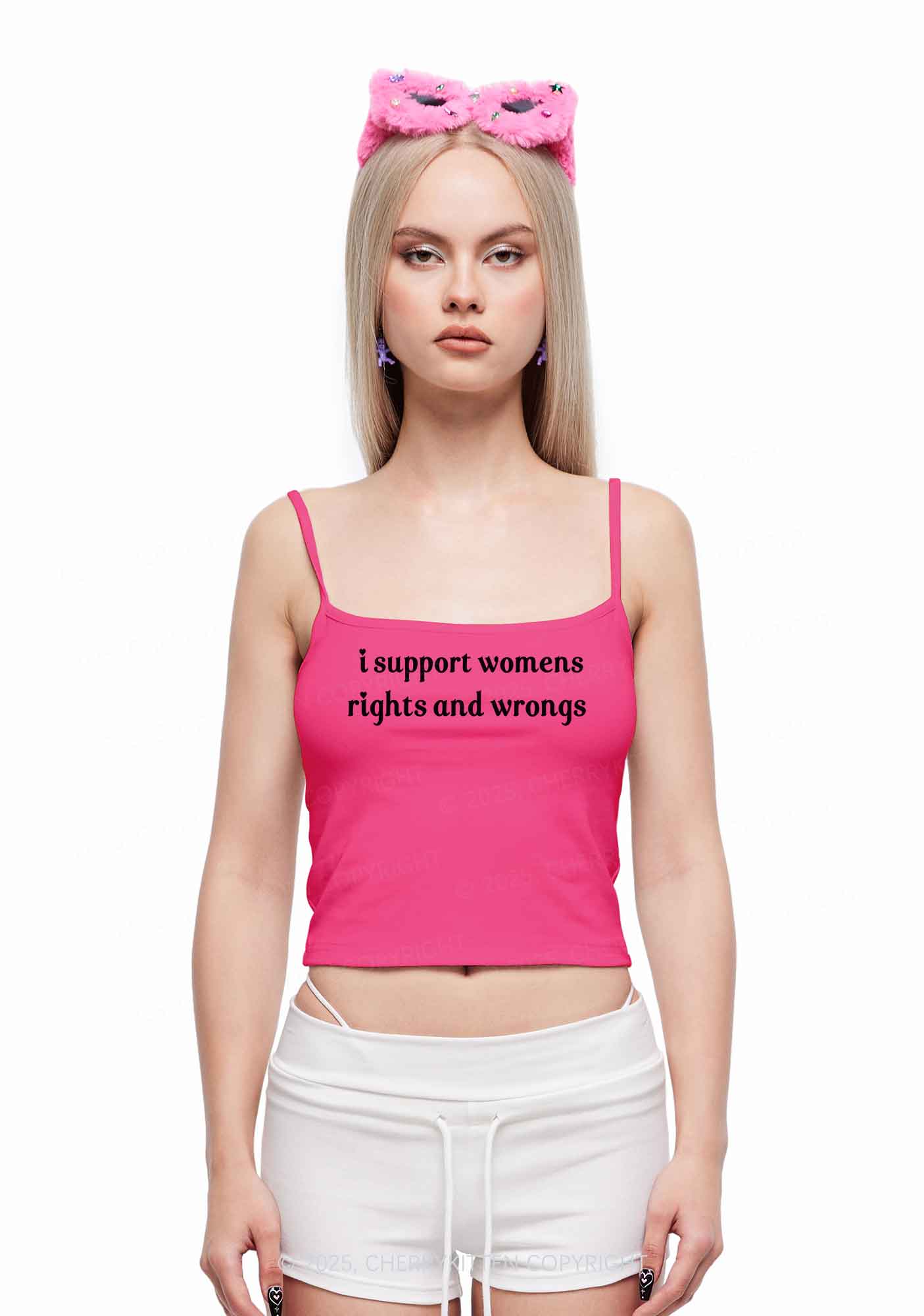 I Support Women Y2K Spaghetti Strap Cami Cherrykitten