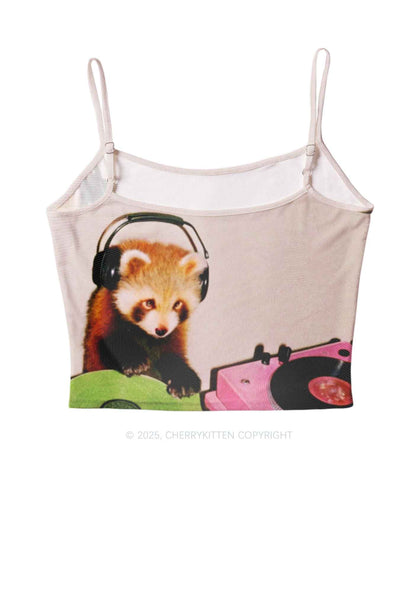 Red Panda DJ Y2K Mesh Cami Tank Cherrykitten