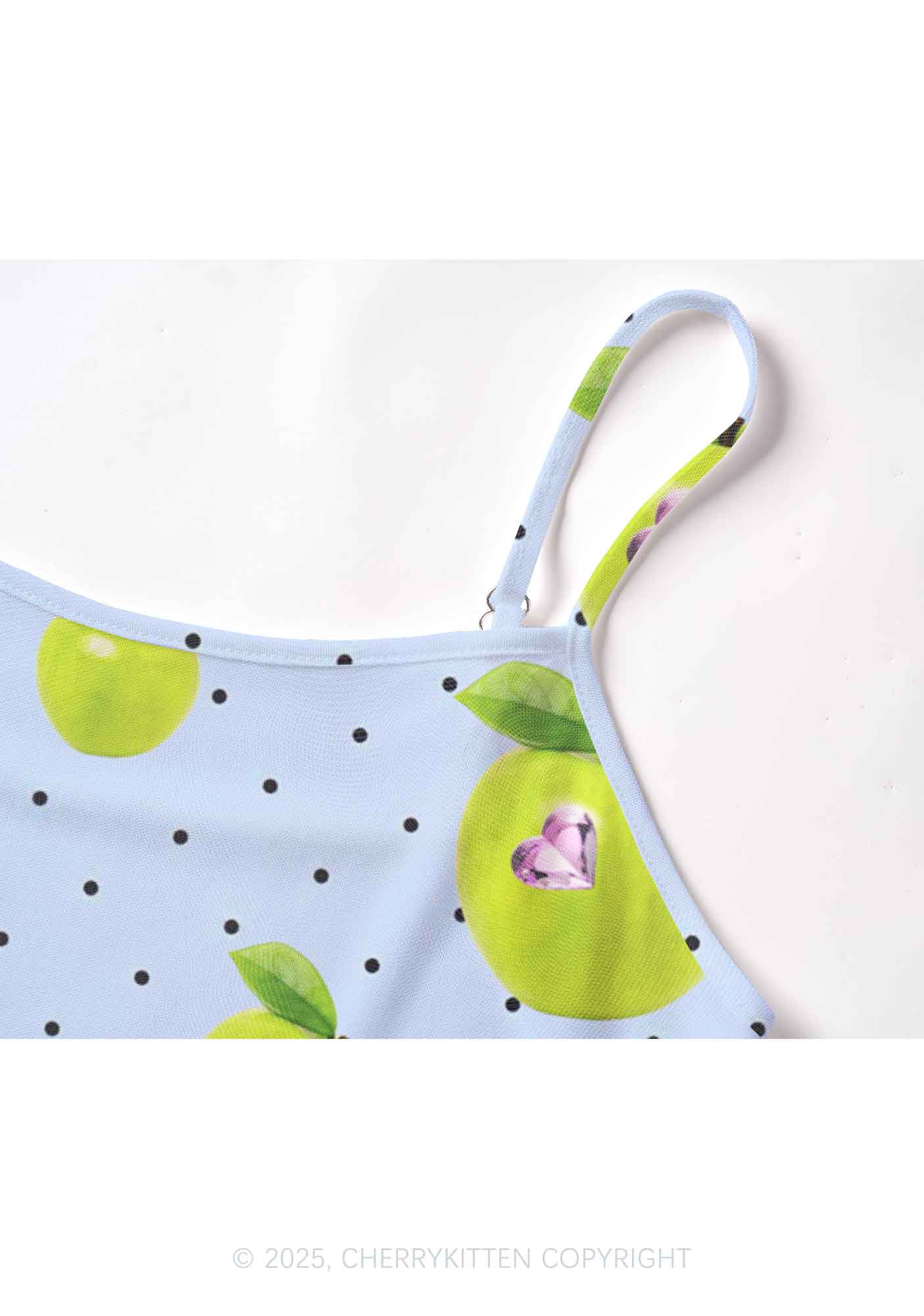 Chic Green Apple Y2K Mesh Cami Tank Cherrykitten