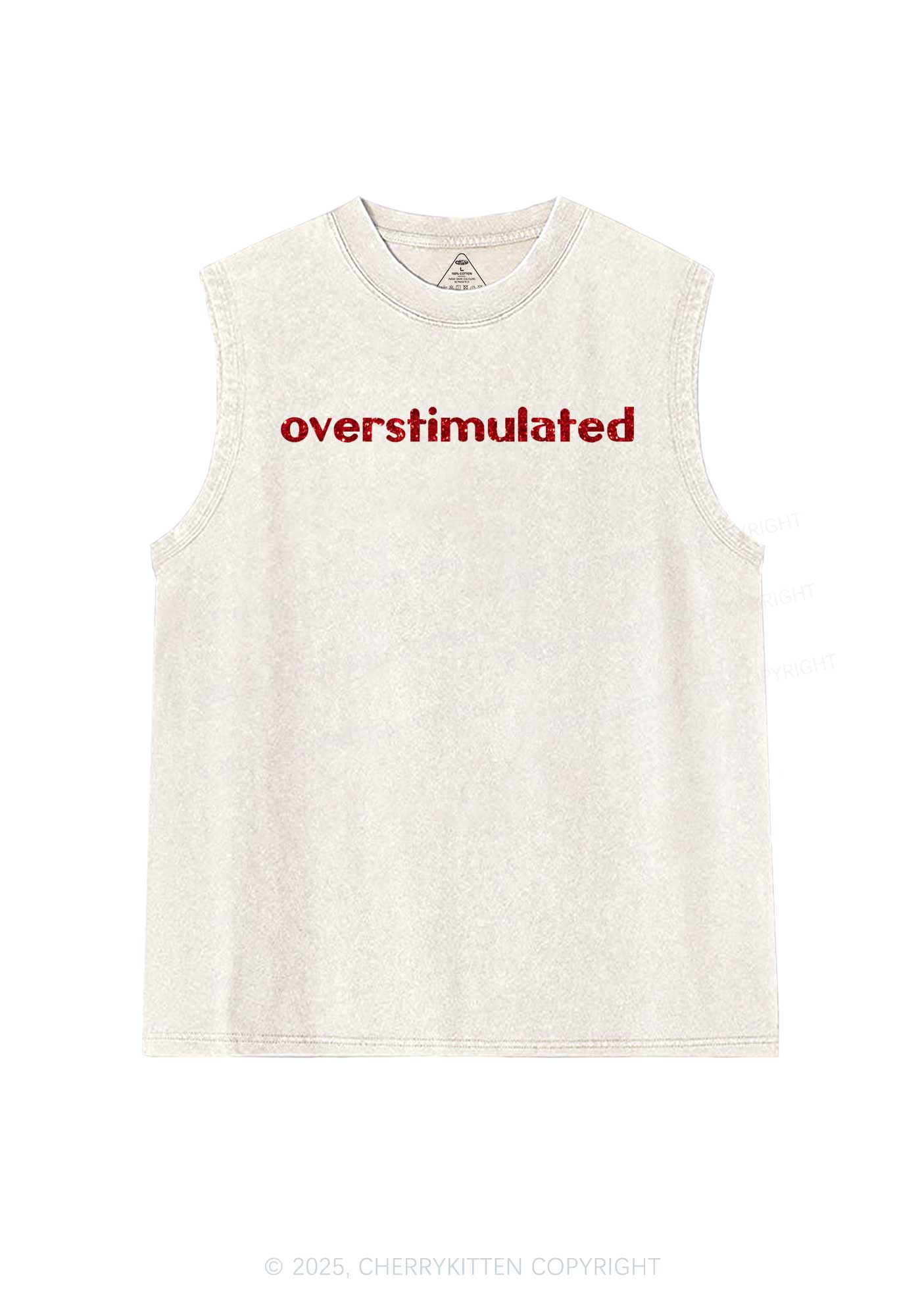 Glitter Overstimulated Y2K Washed Muscle Tank Cherrykitten