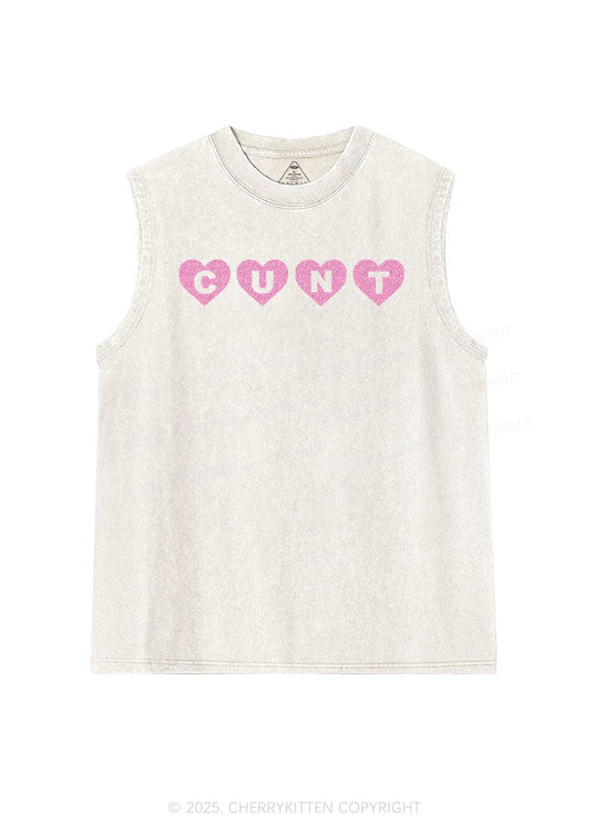 Glitter Love Cxxt Y2K Washed Muscle Tank Cherrykitten