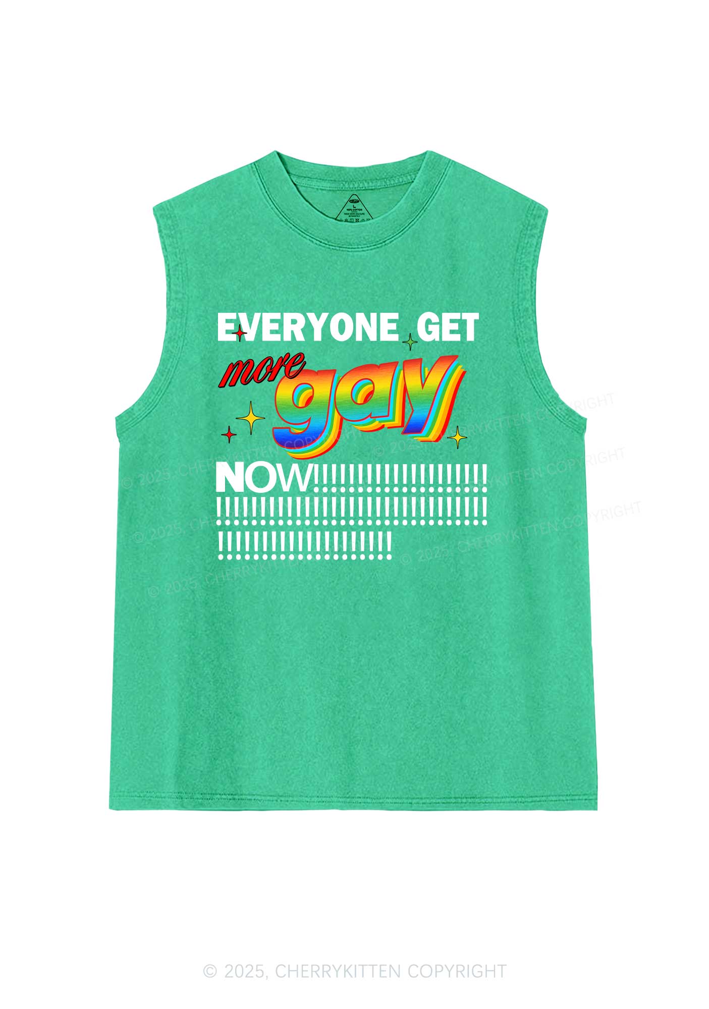 Get More Gay Pride Y2K Washed Muscle Tank Cherrykitten