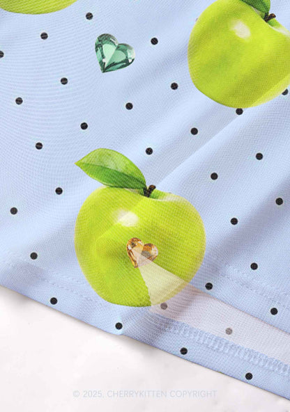 Chic Green Apple Y2K Mesh Cami Tank Cherrykitten