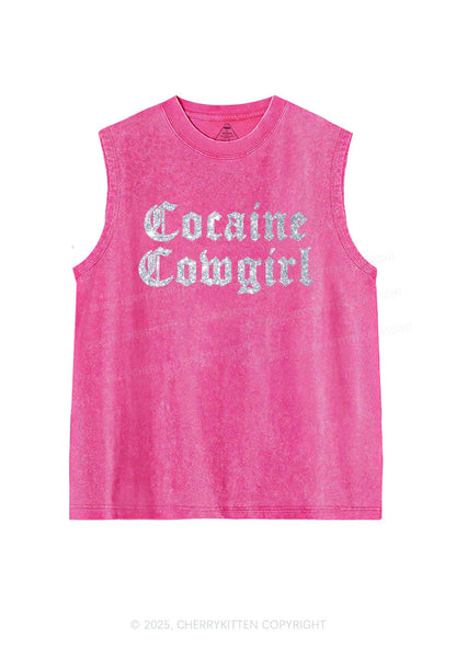 Glitter Cola Cowgirl Y2K Washed Muscle Tank Cherrykitten
