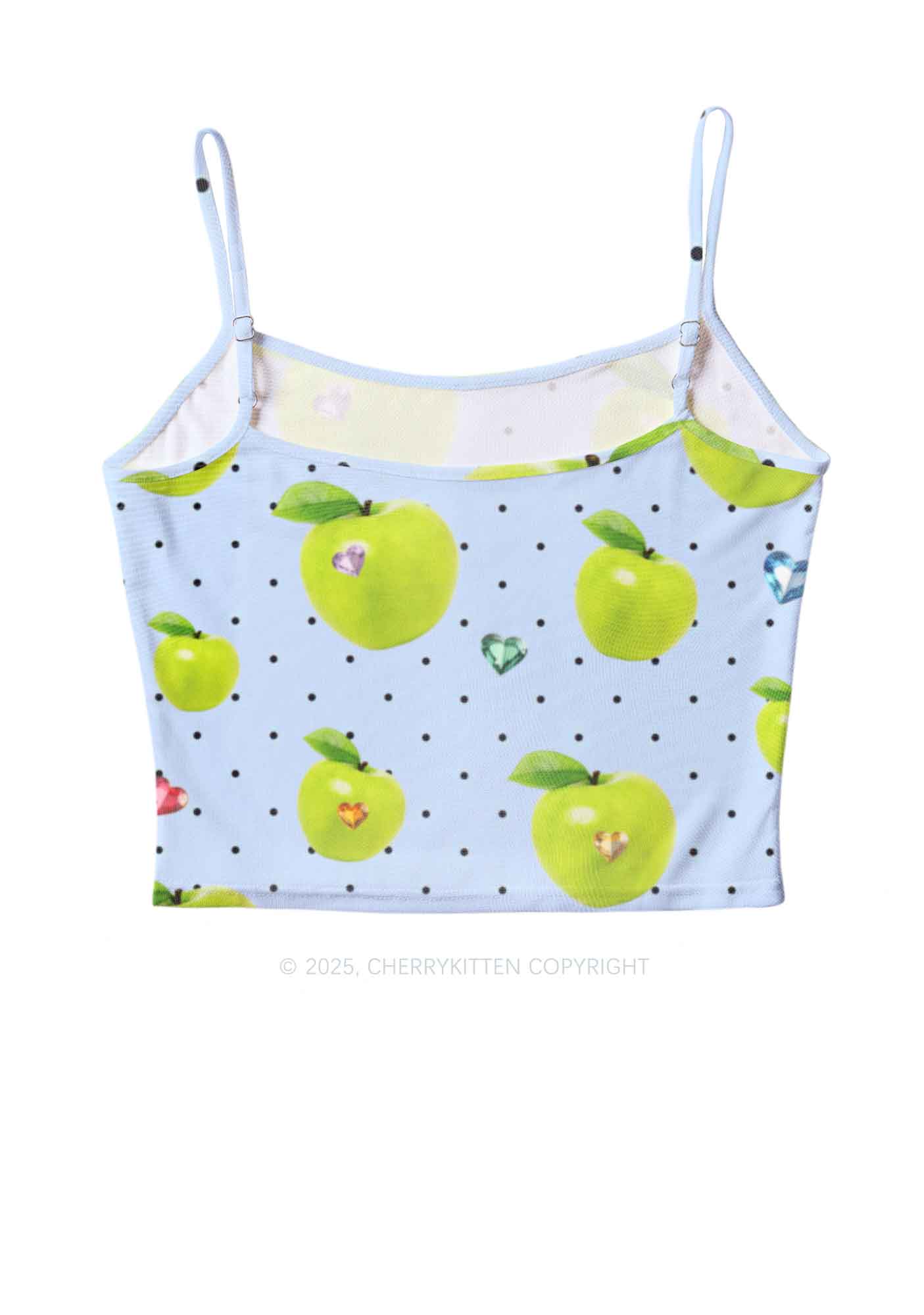 Chic Green Apple Y2K Mesh Cami Tank Cherrykitten