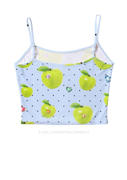 Chic Green Apple Y2K Mesh Cami Tank Cherrykitten