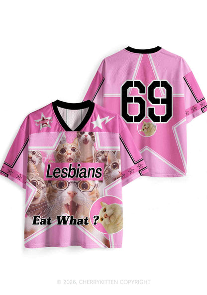 Lesbians Eat What Cat Pride Y2K Sport Jersey Shirts Cherrykitten