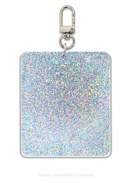 Pretty Tired Of This BS 1Pc Y2K Glitter Keychain Cherrykitten