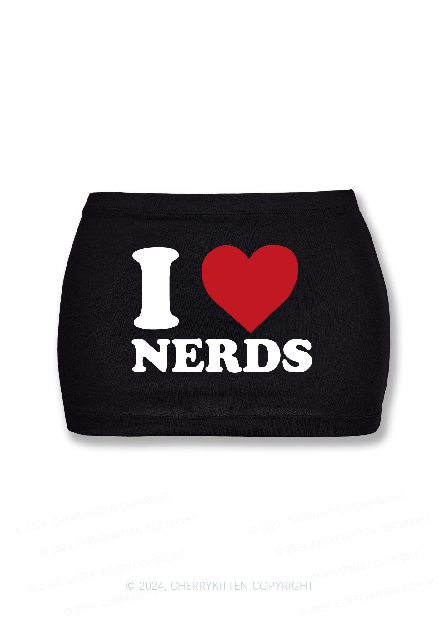 I Love Nerds Y2K Mini Hip Skirt Cherrykitten