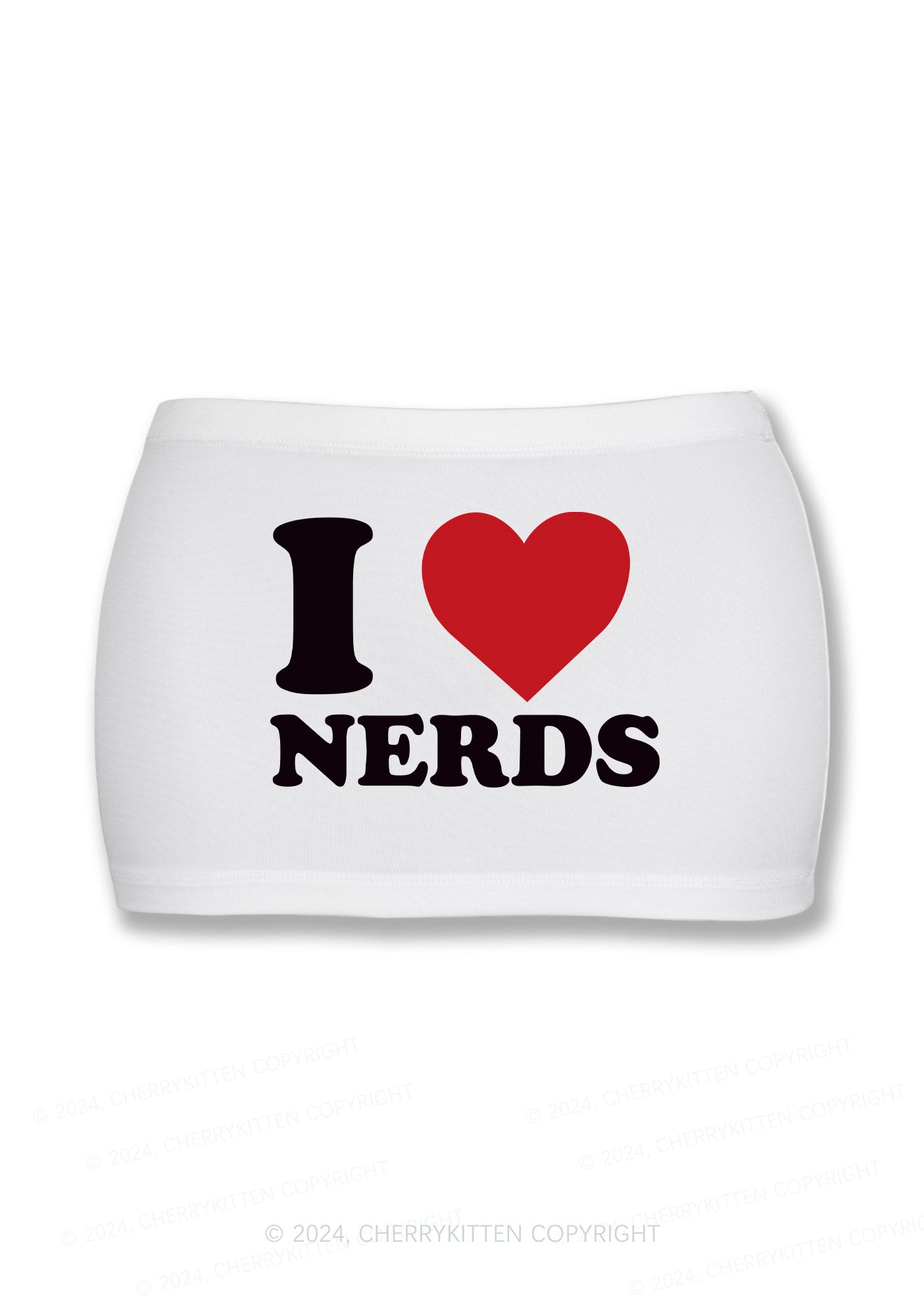 I Love Nerds Y2K Mini Hip Skirt Cherrykitten