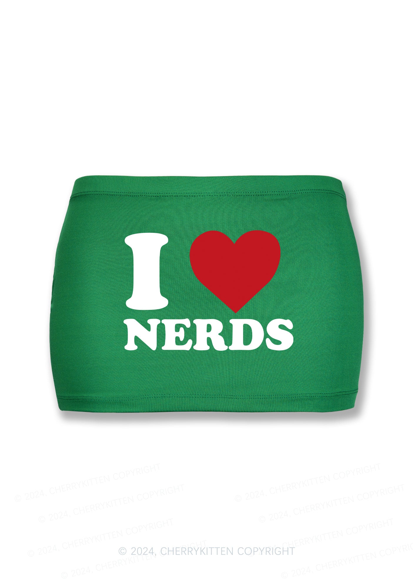 I Love Nerds Y2K Mini Hip Skirt Cherrykitten