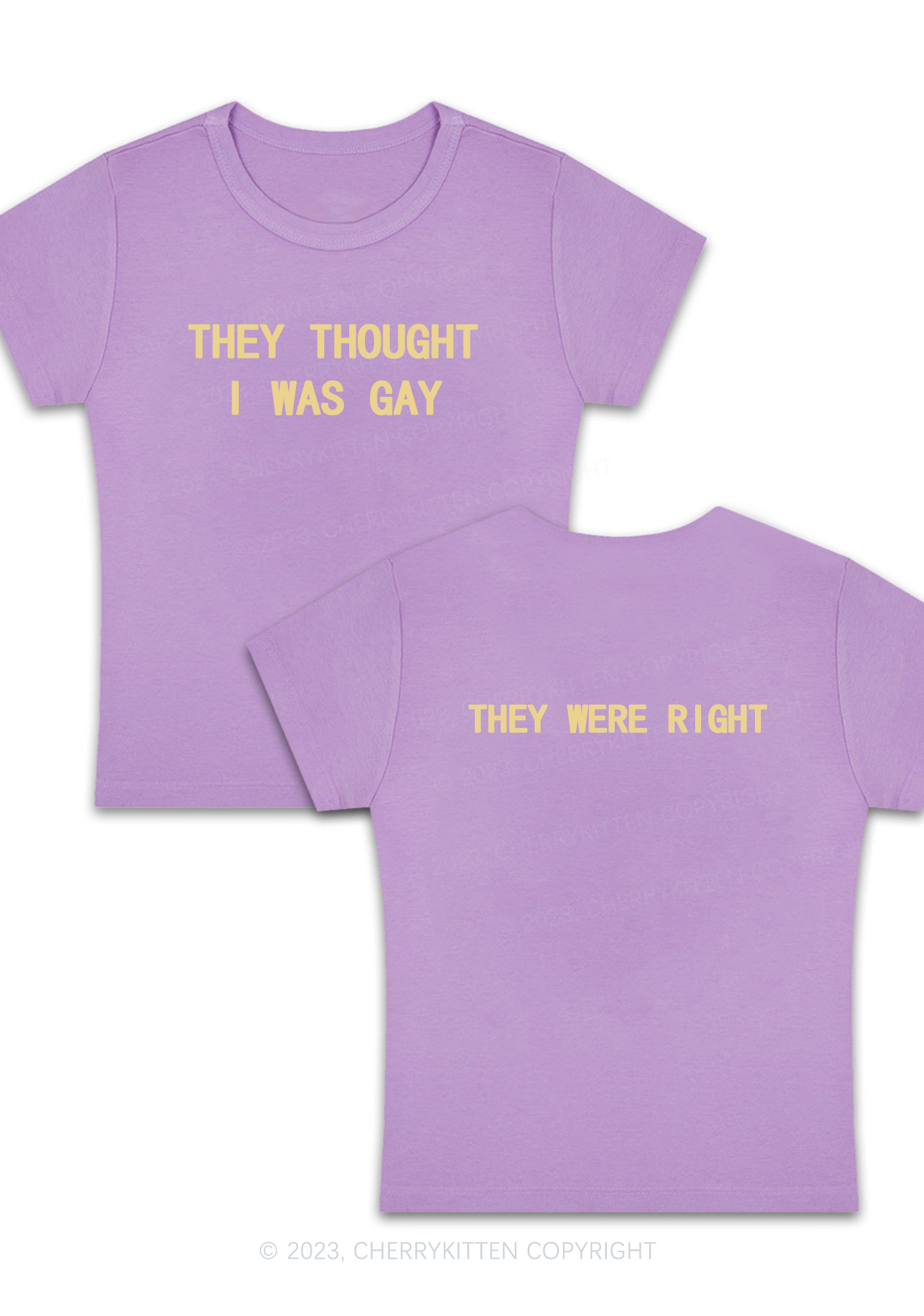 I Was Gay Two Sides Y2K Baby Tee Cherrykitten