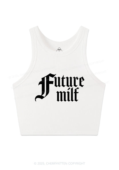 Custom Text Gothic Font Y2K Crop Tank Top Cherrykitten