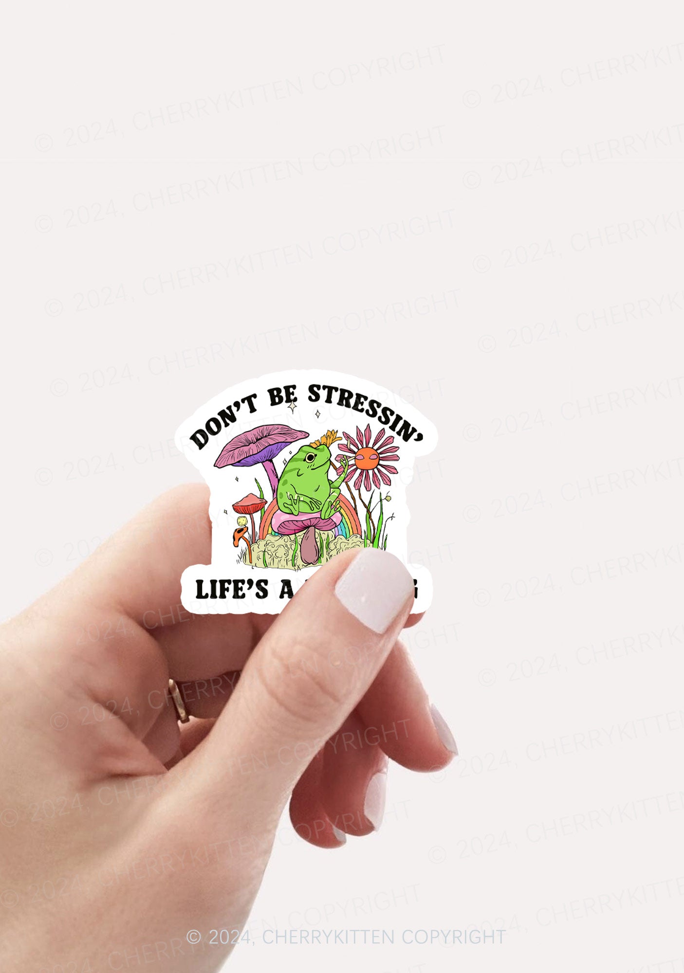 Don't Be Stressin 1Pc Y2K Sticker Cherrykitten