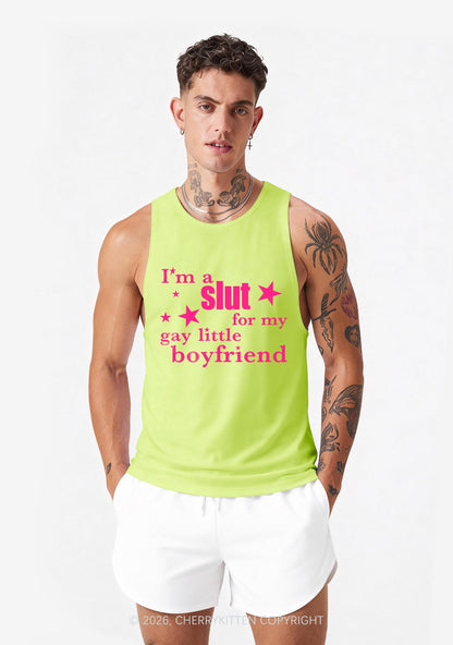 Slxt For My Gay Little BF Pride Y2K Men Racerback Tank Top Cherrykitten