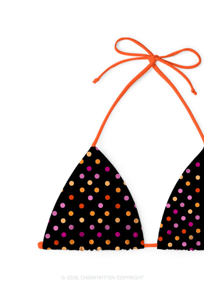Lesbian Dots Pride Y2K Print Bikini Set Cherrykitten