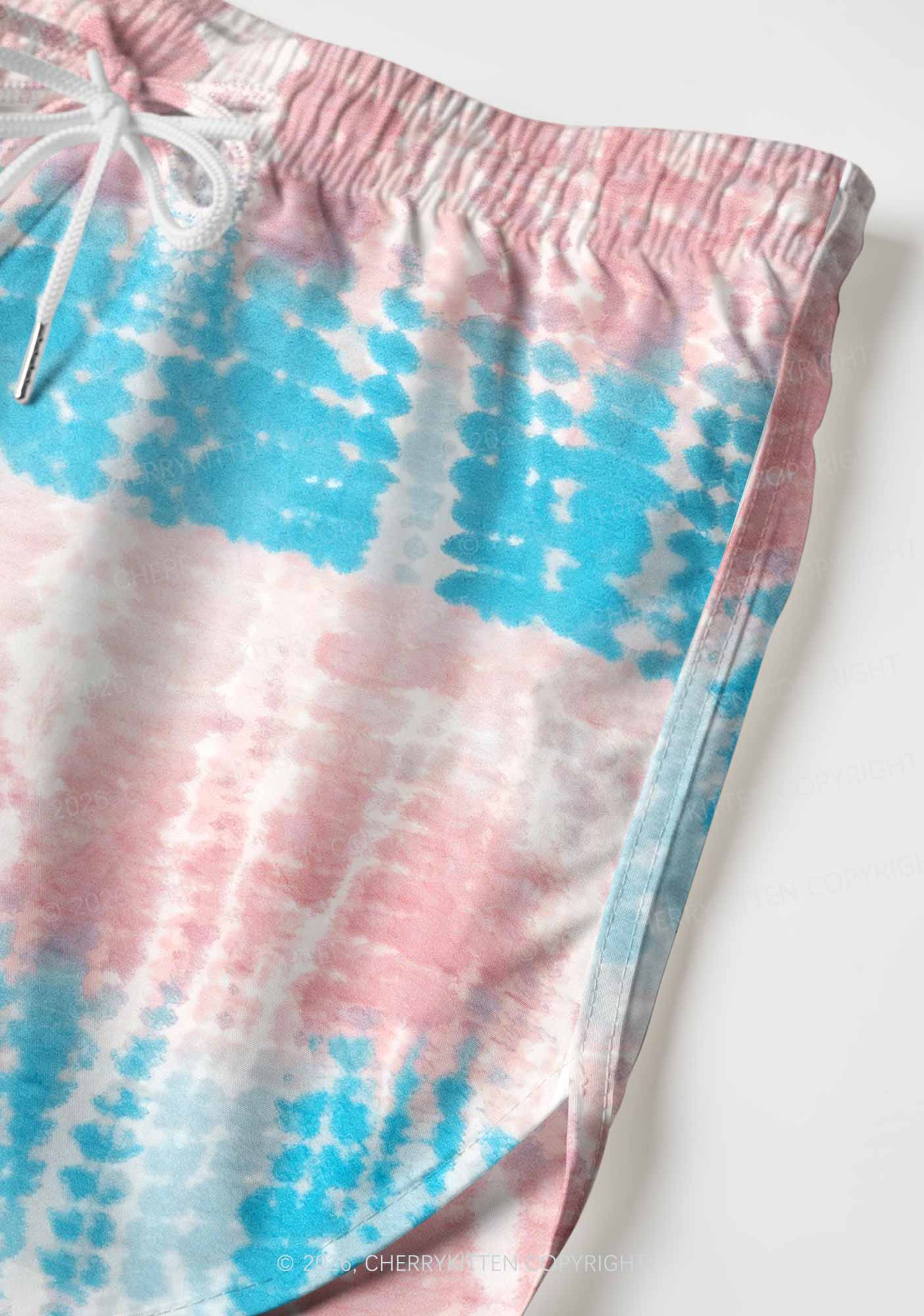 Tie Dye Trans Pride Y2K Print Men Beach Shorts Cherrykitten