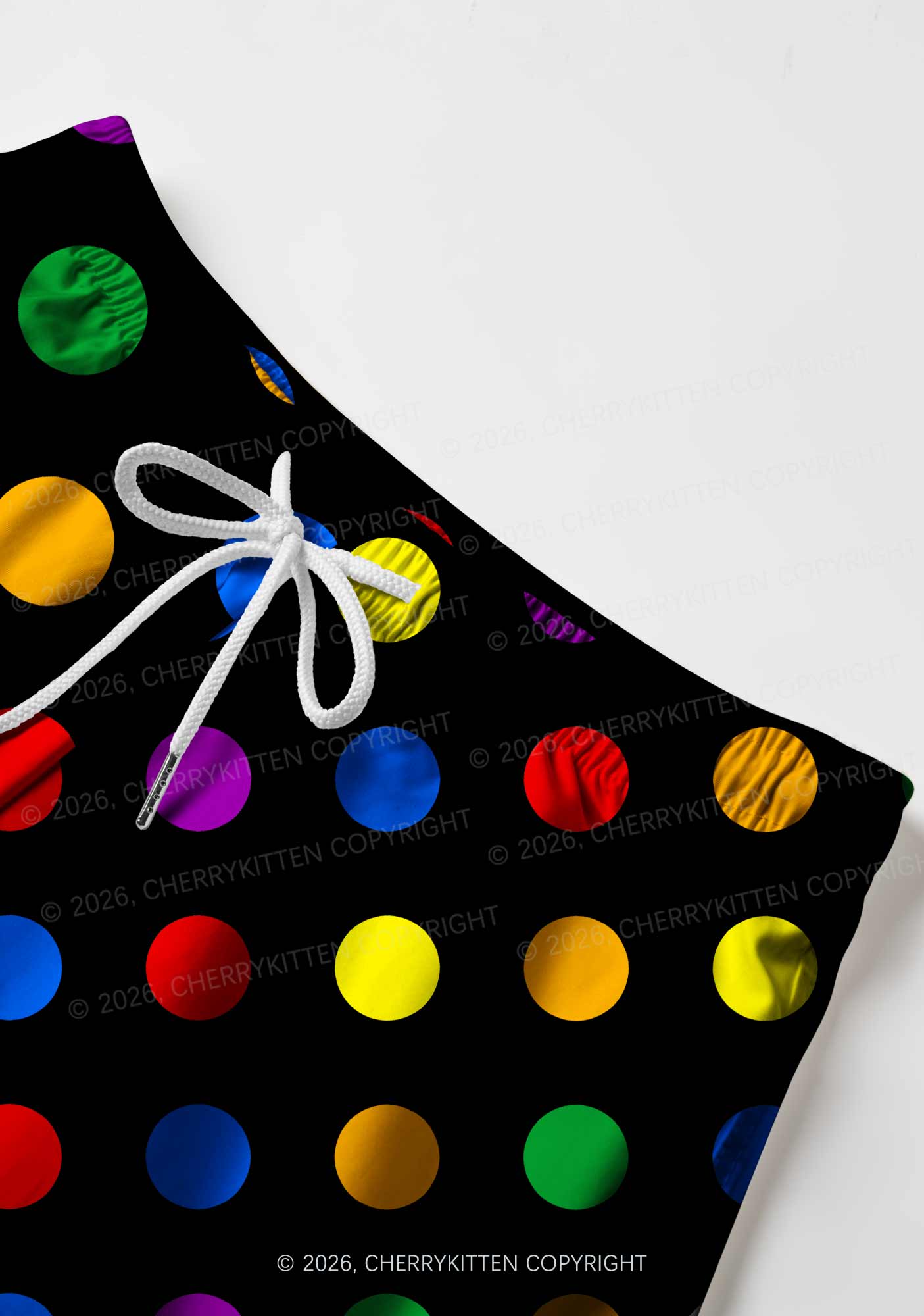 Rainbow Dots On Black Pride Y2K Print Men Beach Shorts Cherrykitten