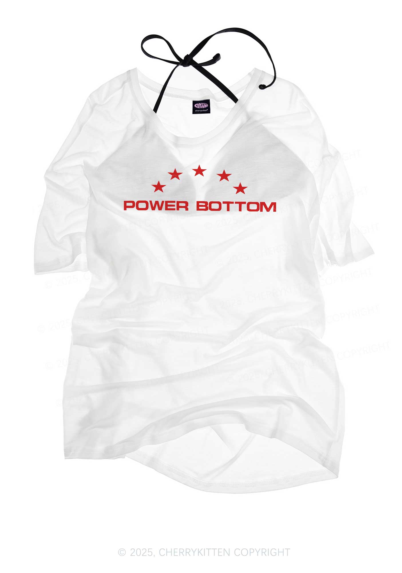 Power Bottom Pride Y2K Sheer Boyfriend Tee Cherrykitten