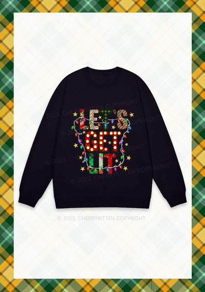 Let's Get Lit Christmas Y2K Sweatshirt Cherrykitten