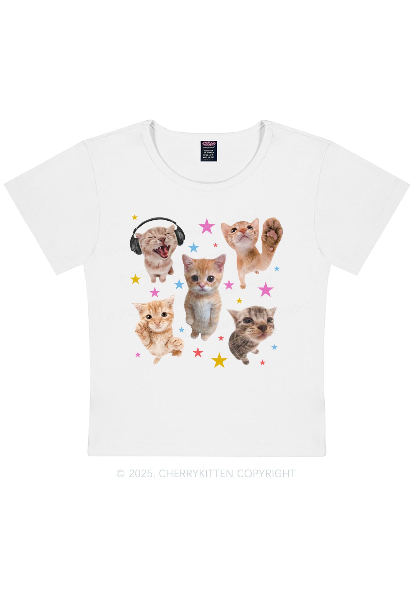 Adorable Cats Y2K Baby Tee Cherrykitten