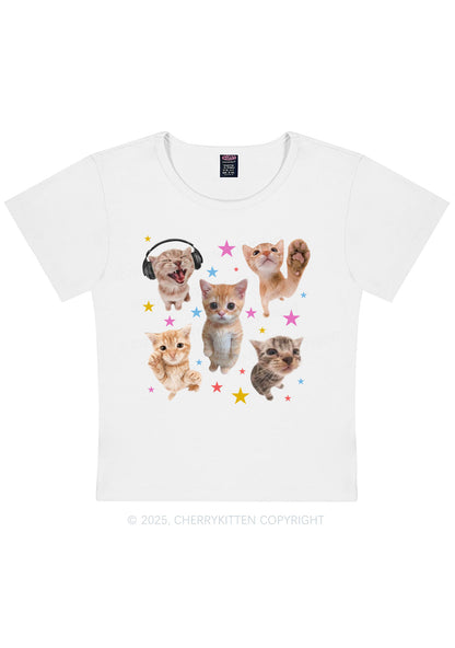 Adorable Cats Y2K Baby Tee Cherrykitten