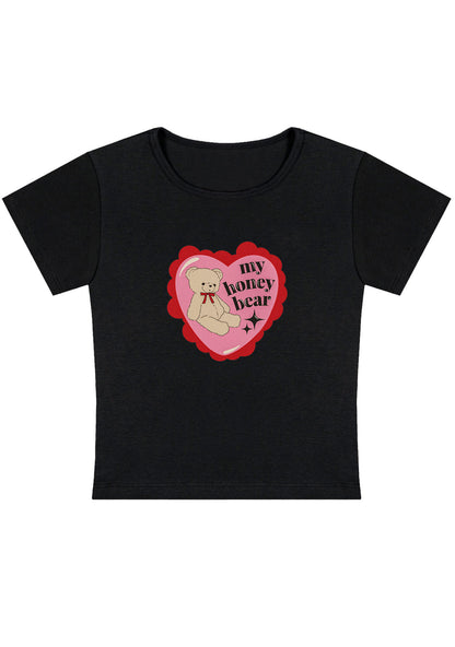 Curvy My Honey Bear Red Heart Baby Tee