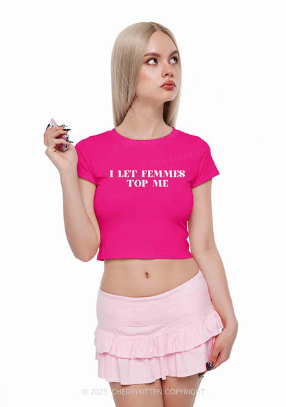 I Let Femmes Top Me Y2K Valentine's Day Couple Shirt Cherrykitten