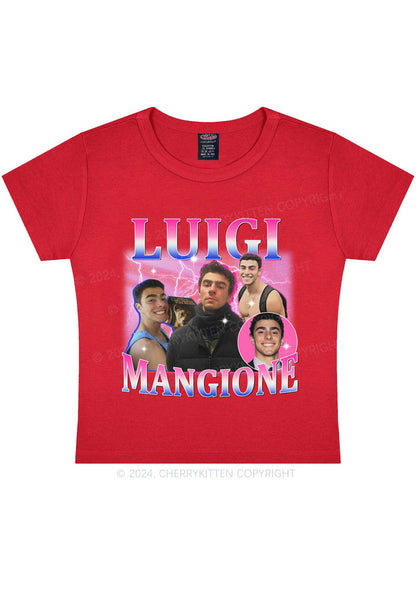 Bluepink Luigi Portrait Y2K Baby Tee Cherrykitten