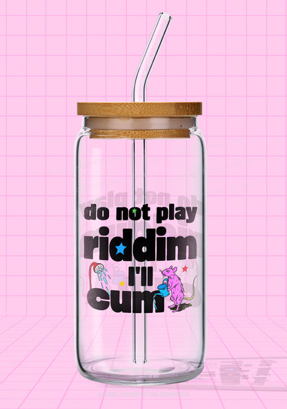 Do Not Play Riddim Y2K Printed Glass Cup Cherrykitten