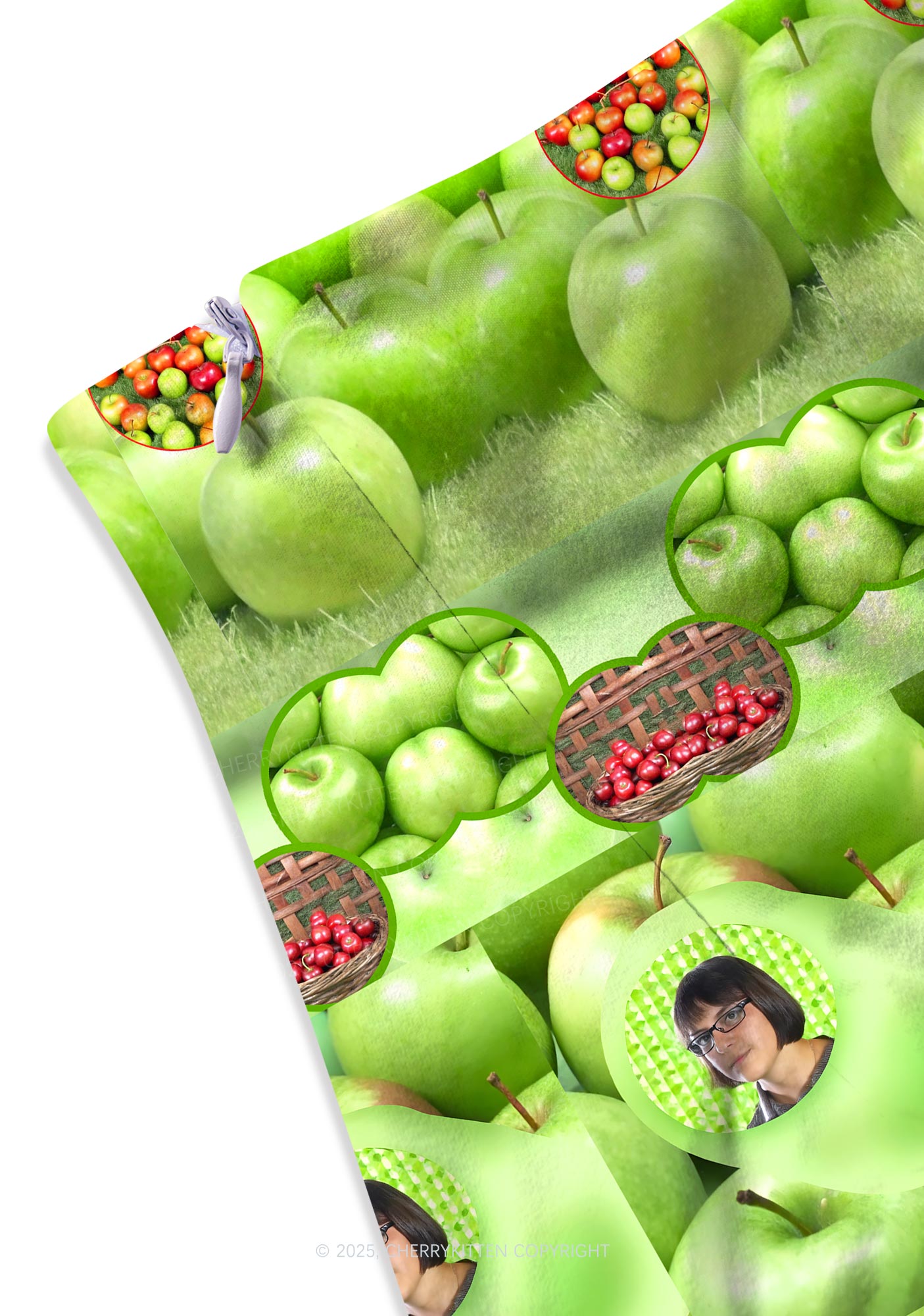 Green Apple Y2K Print Mini Skirt Cherrykitten