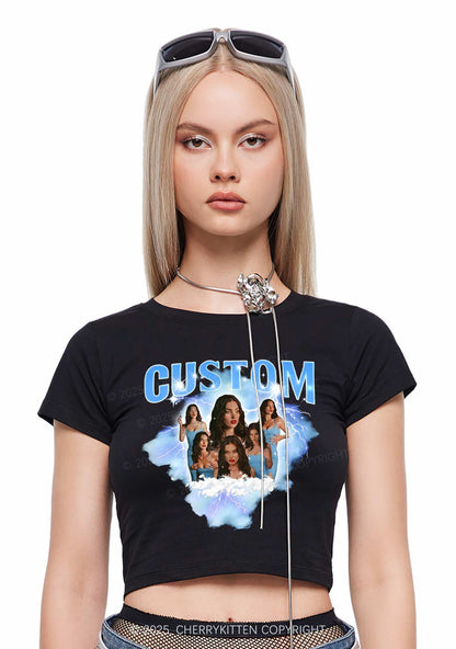 Custom Photo Storm Art Y2K Baby Tee Cherrykitten