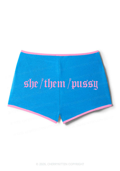She Them Puxxy Pride Y2K Booty Shorts Cherrykitten