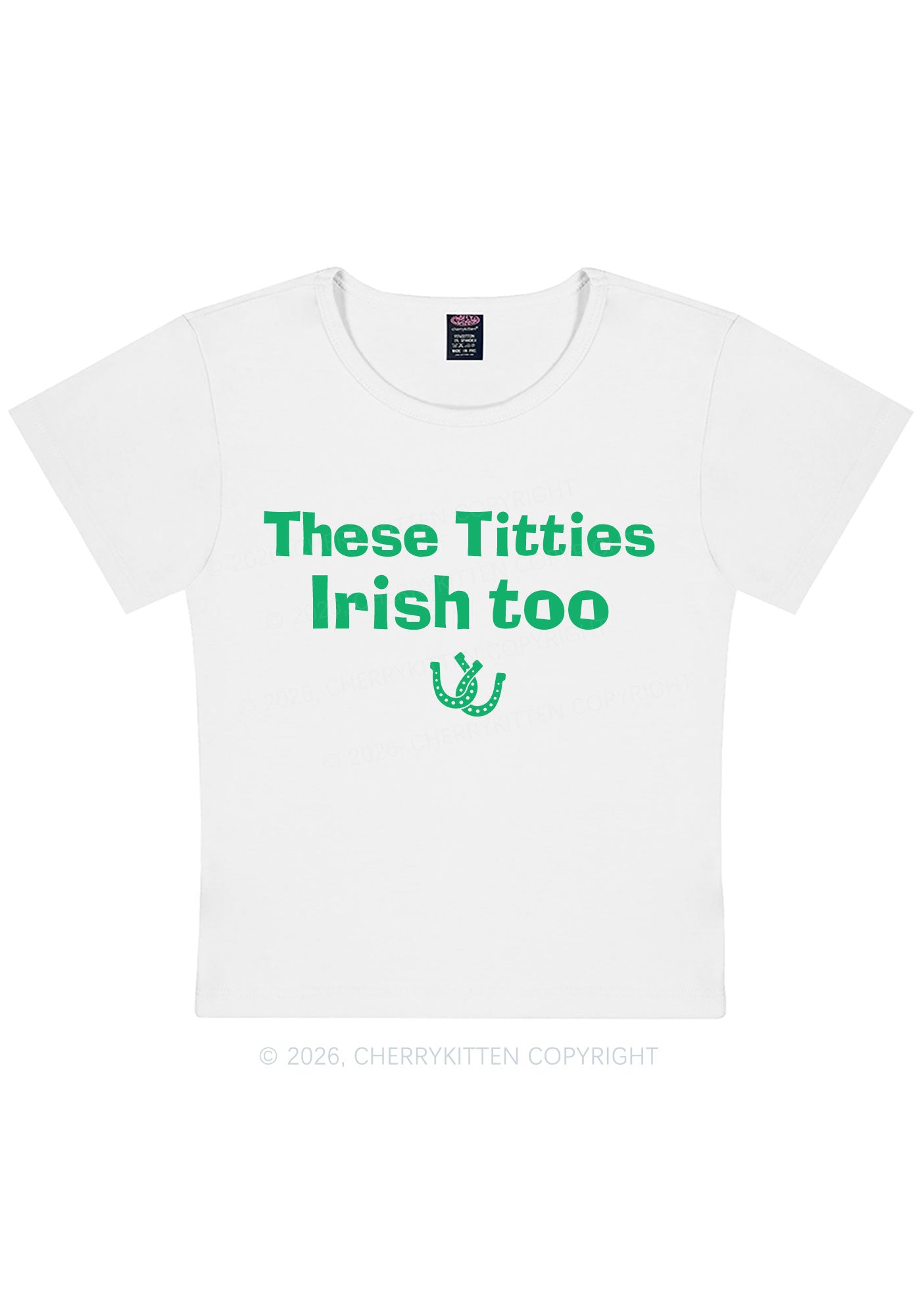These Txtties Irish Too St Patricks Y2K Baby Tee Cherrykitten