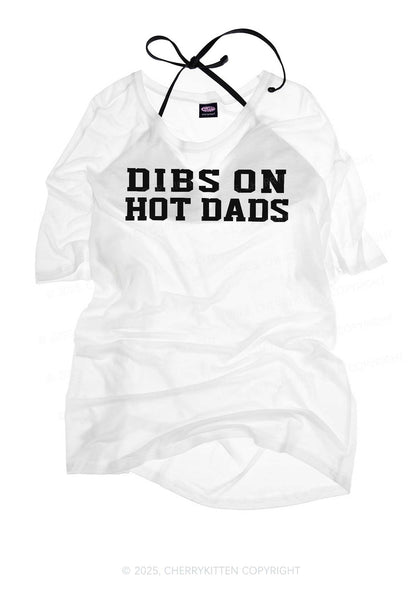 Dibs On Hot Dads Y2K Sheer Boyfriend Tee Cherrykitten