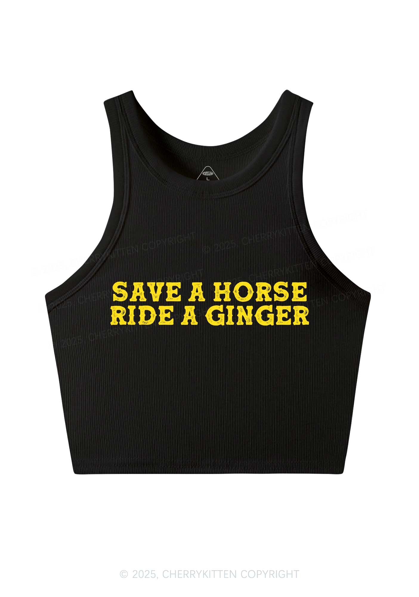 Ride A Ginger Y2K Crop Tank Top Cherrykitten