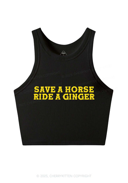 Ride A Ginger Y2K Crop Tank Top Cherrykitten