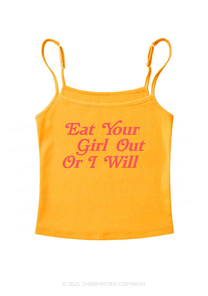 Eat Your Girl Out  Y2K Spaghetti Strap Cami Cherrykitten