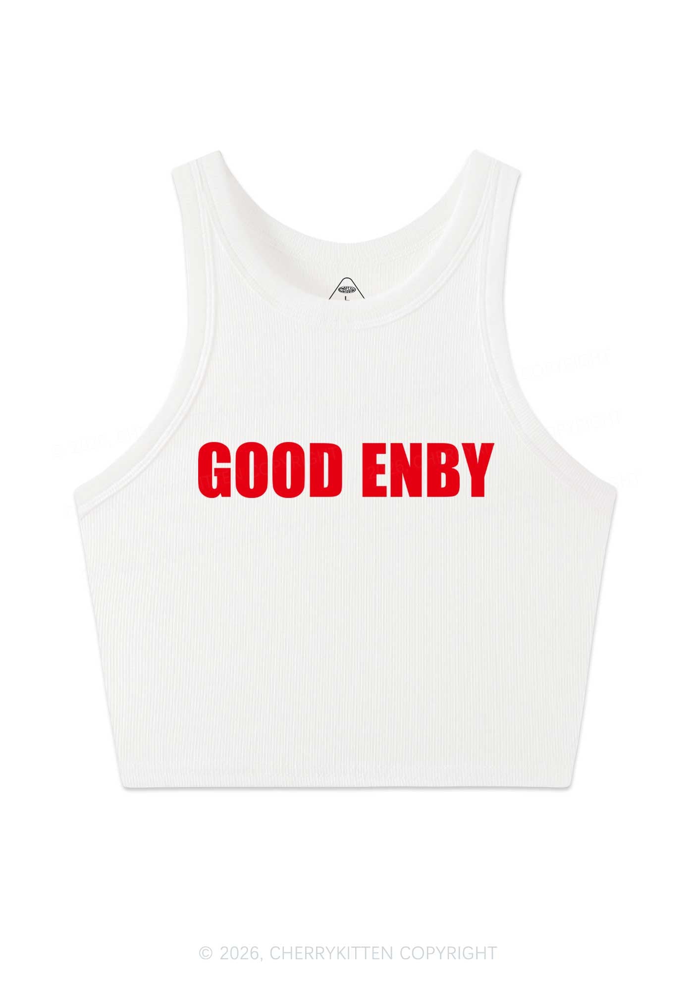 Good Enby Pride Y2K Crop Tank Top Cherrykitten