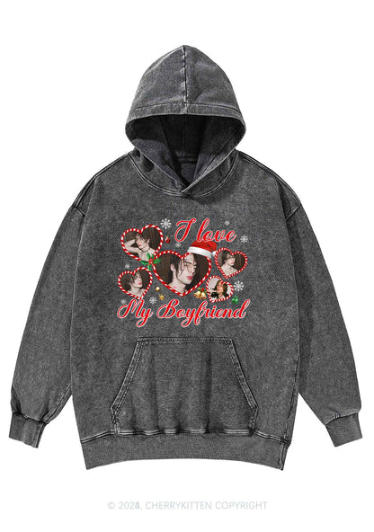 Custom Christmas I Love My GF Y2K Washed Hoodie Cherrykitten