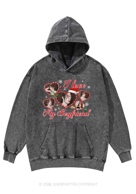 Custom Christmas I Love My GF Y2K Washed Hoodie Cherrykitten
