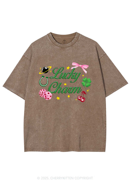 Lucky Charm St Patricks Y2K Washed Tee Cherrykitten
