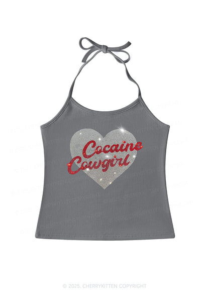 Rhinestone Cola Cowgirl Y2K Halter Neck Cami Cherrykitten