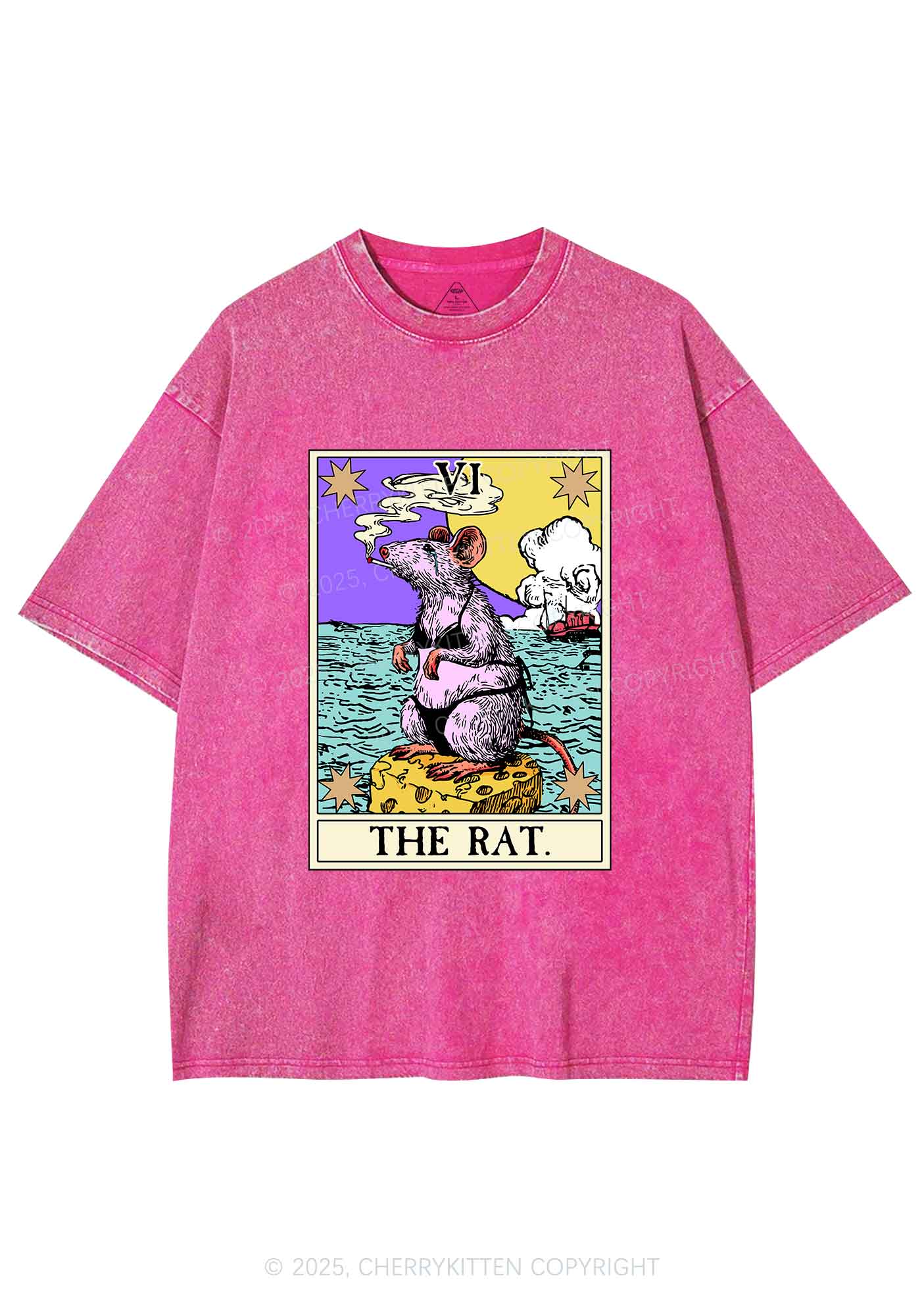 The Rat Smoking Y2K Shirts Washed Tee Cherrykitten