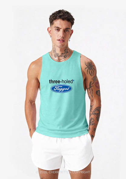 Three Holed Faggot Pride Y2K Men Racerback Tank Top Cherrykitten