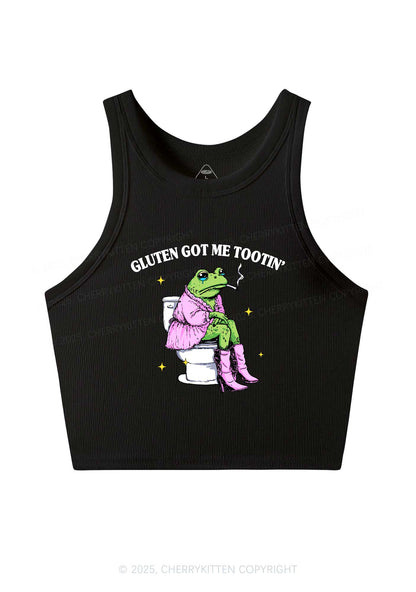 Gluten Got Me Tootin Y2K Crop Tank Top Cherrykitten