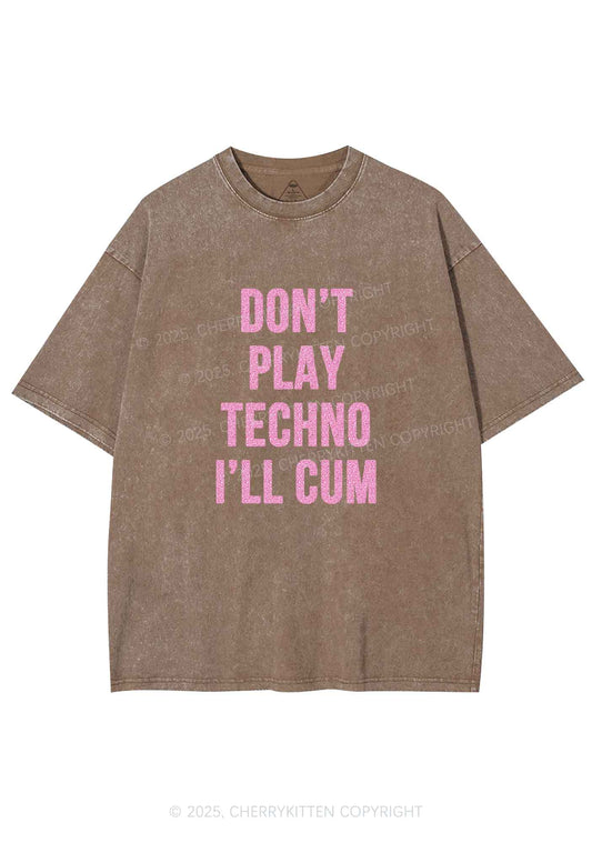 Glitter Dont Play Techno Y2K Shirts Washed Tee Cherrykitten